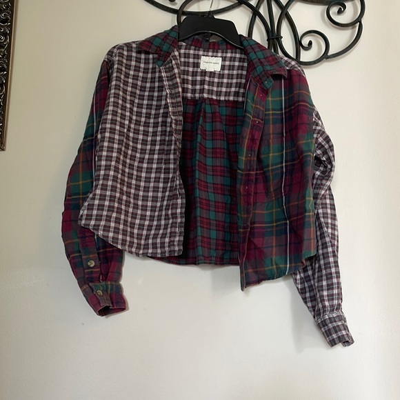 American eagle crop flannel button up - Picture 1 of 1